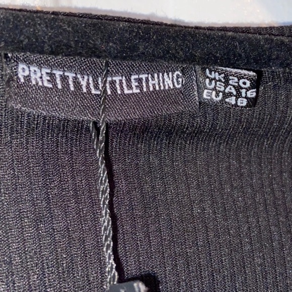 💘 NWT PLT Black deep v peplum blouse size 16 - Picture 2 of 2